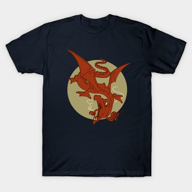 Vintage Jabberwocky Dragon T-Shirt by StudioPM71